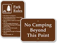 Campground Rules Signs