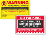 No Parking Stickers & Signs