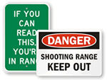 Shooting Range Signs