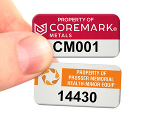 Asset Labels – 0.75” x 1.5” (with your logo)