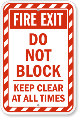 Exit and Evacuation Signs EMERGENCY EXIT KEEP CLEAR EXIT SIGN 
