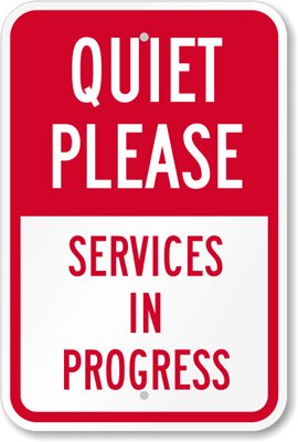 2 X QUIET PLEASE STICKERS SIGNS 