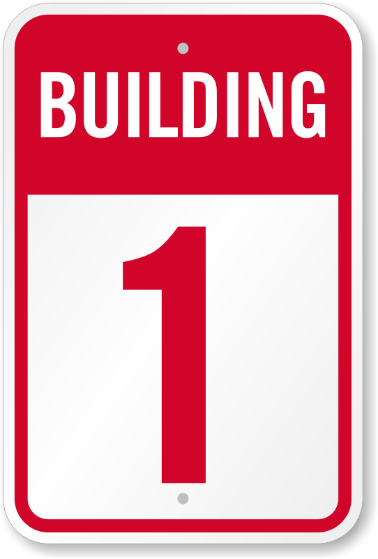 Building Number 1 Sign, SKU: K-0332-1