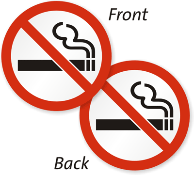 2 Pack Outdoor/Indoor Notice Caution Warning Sign Back Self Adhesive Vinyl Decal Label Sticker 9 x 6 No Vaping No Smoking 