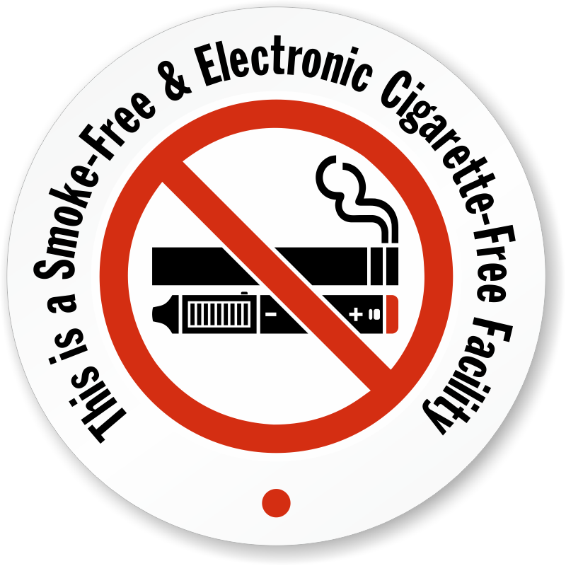 smoke free electronic cigarette Smoke-Free and Electronic Cigarette-Free Facility Decal Signs, SKU: LB-2740