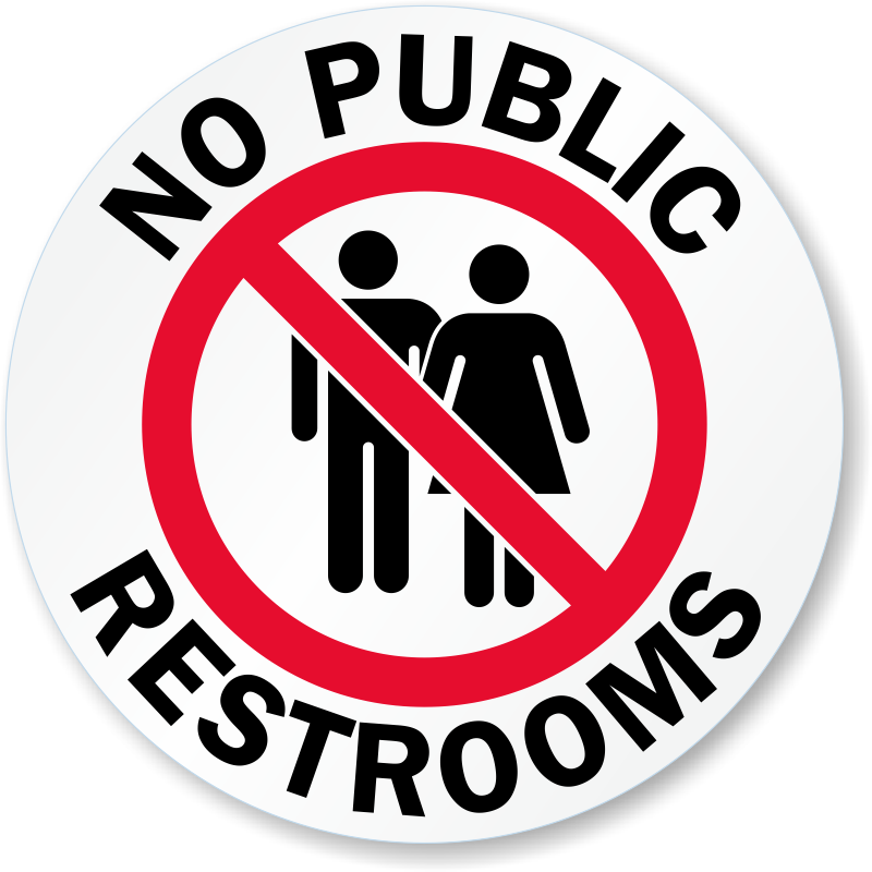 No Public Restrooms Glass Decal Signs Sku Lb 29