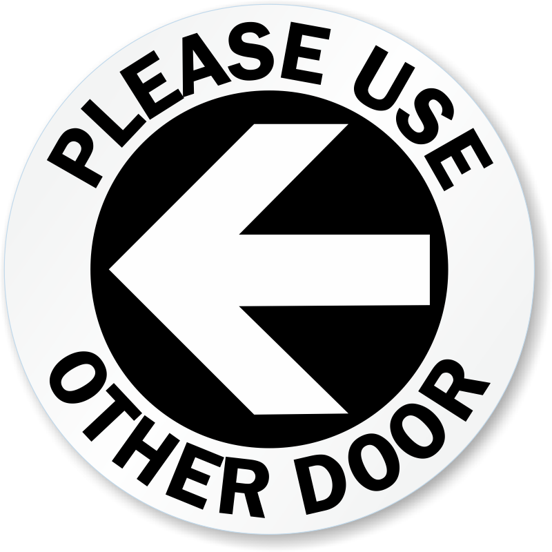 Details about   Please use Other Door Sign Left Arrow ref1020 Silver,Size 3X8 inch 