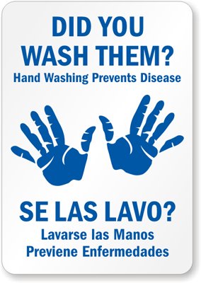 Bilingual Hand Washing Signs