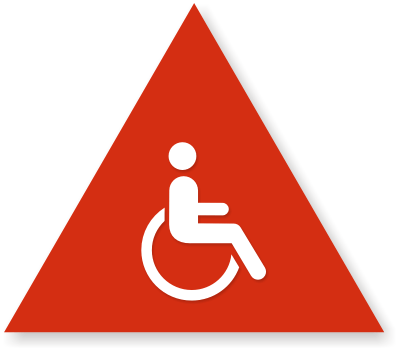 California Men's Restroom Triangle Sign In Red, SKU: SE-1840