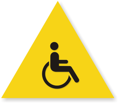 California Men's Restroom Triangle Sign in Yellow, SKU: SE-1878