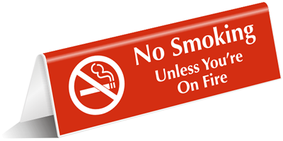 NUOBESTY No Smoking Table Tent Sign Stainless Steel Double Side Tabletop Sign for Office Outdoors Banquet