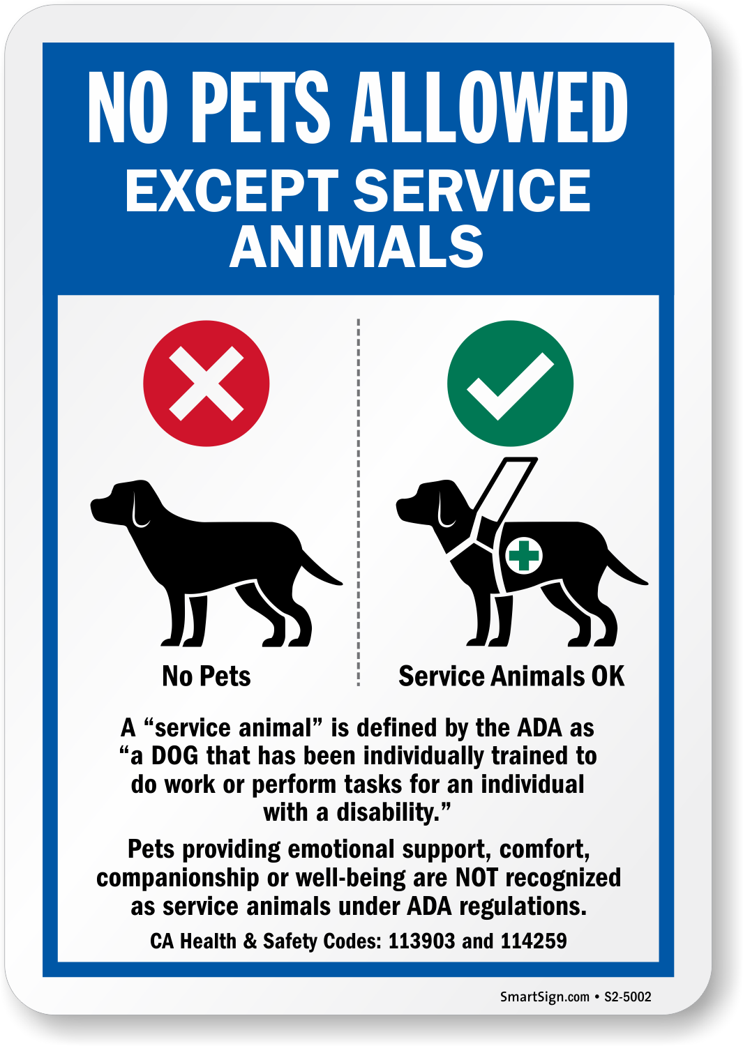 Prevent Patrons From Bringing Their Pets Other Than Service Trained ...