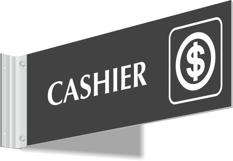 Cashier Above Door Corridor Sign at the best price!, SKU: SE-6531