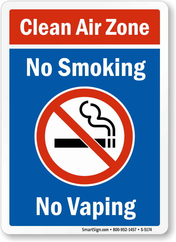 Sign Adhesive Gloss Sticker Notice No Smoking No Vaping Area Non Smoking Vaping* 