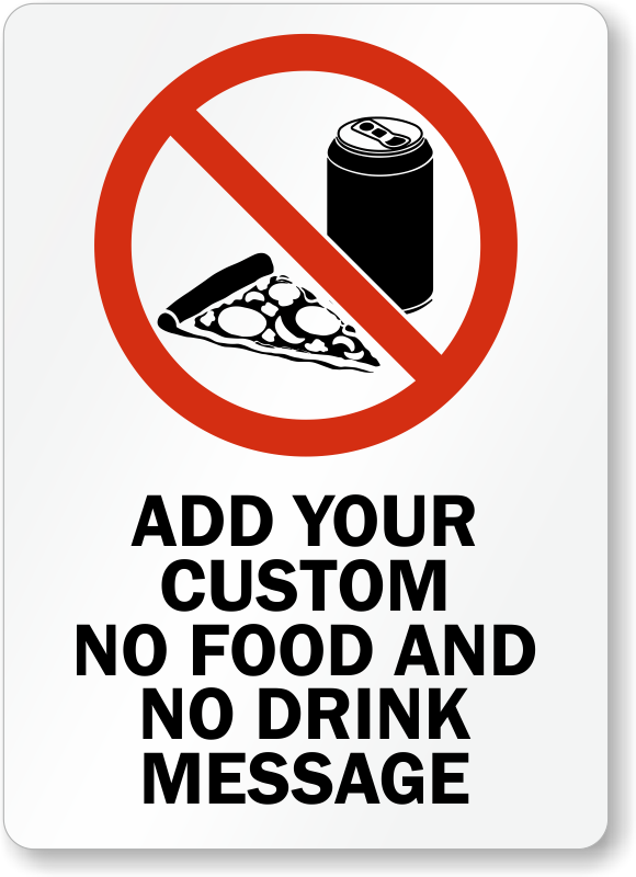 No Food No Drink Printed Sign Super Tack Film Sticker For Office Business.... 