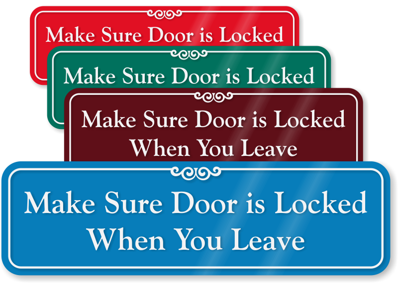Door Is Locked When You Leave ShowCase Wall Sign, SKU: SE-5894