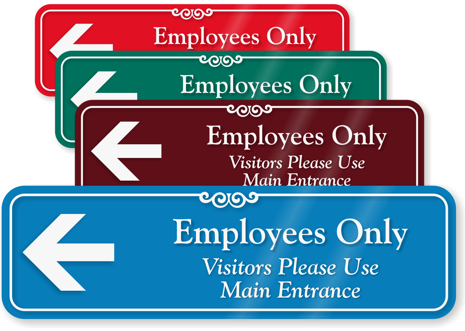 Employee Entrance Sign All Employees Not Require Enter Area Keep Out