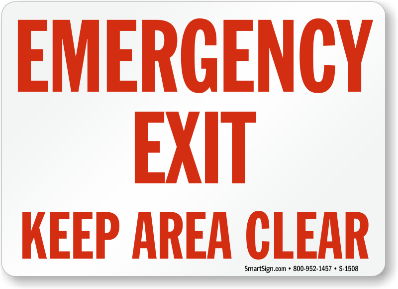 Sticker Decals Emergency Exit Only Keep Area Clear At All Times st7 X9438