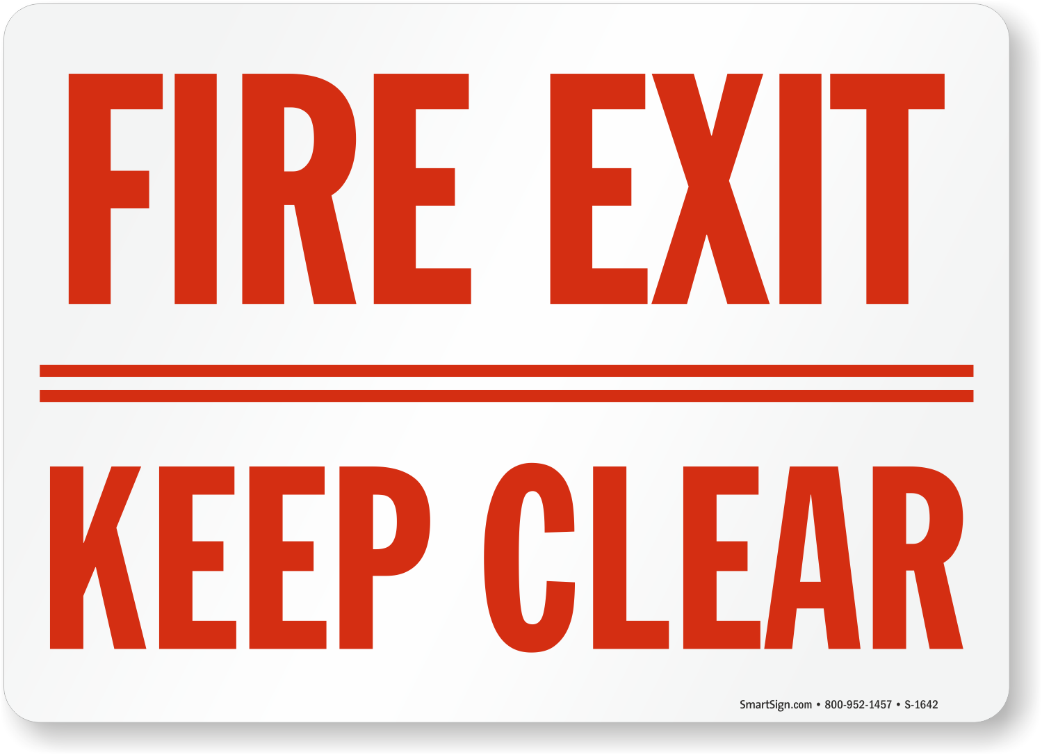 Fire Exit Keep Clear Pack of 4 85mm x 85mm Plastic Sign or Sticker 