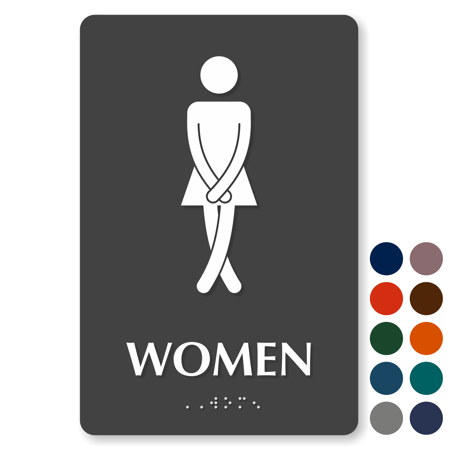 in different sizes & colours Male & Female Crossed Legs Toilet Door Sign 