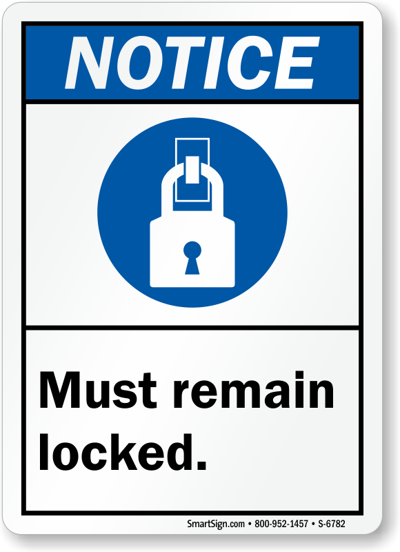Notice Sign - Please Lock This Door After ____ Pm Thank You - ANSI