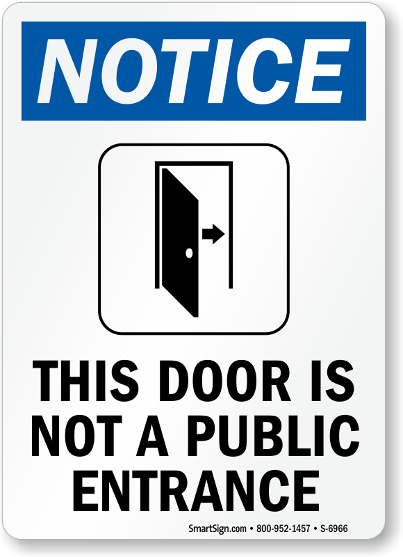 Label Decal Sticker Retail Store Sign Sticks to Any Surface 8 Emergency Exit Only Not an Entrance Sign with Symbol Notice