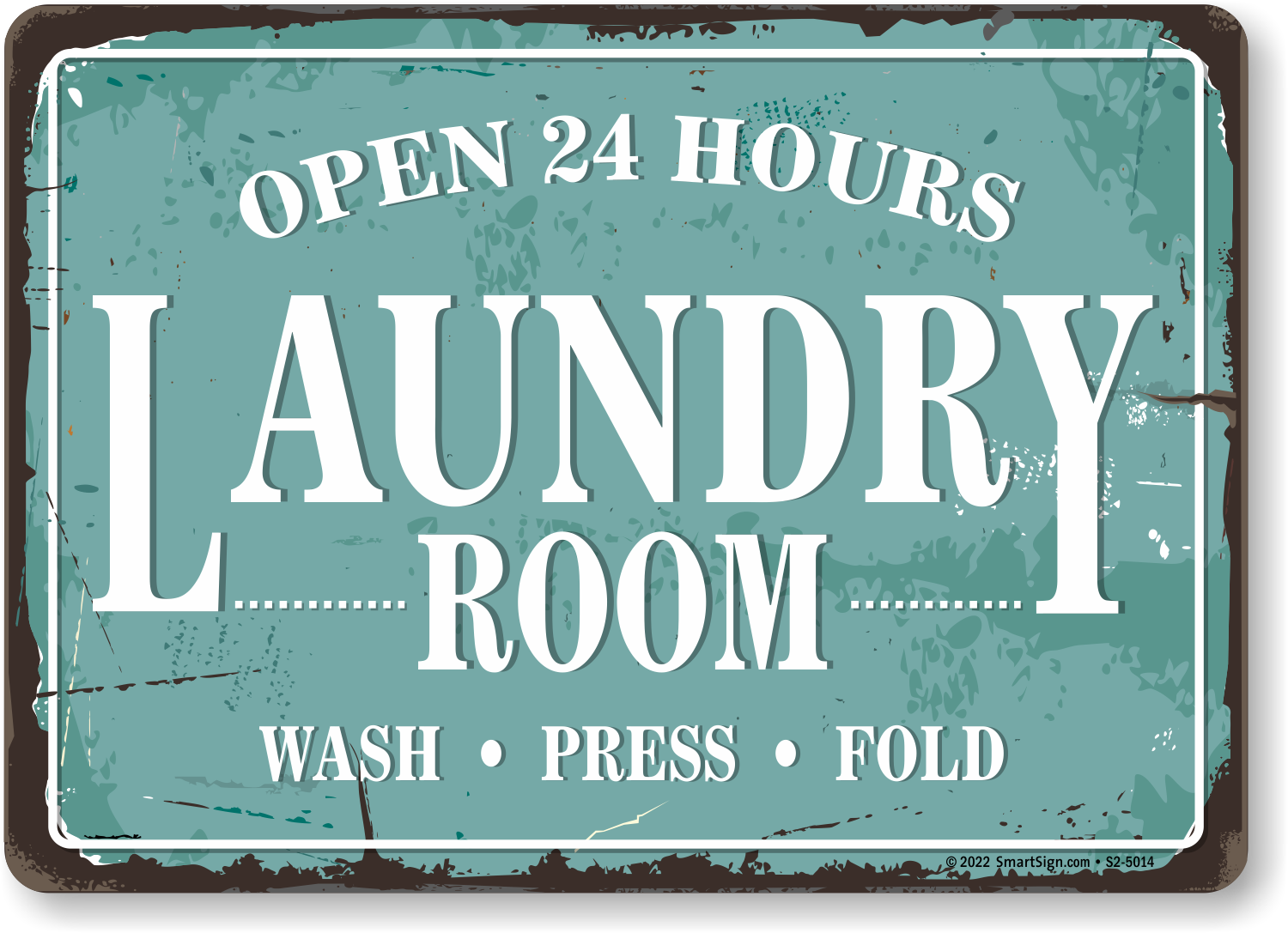 Grace Home Rustic 'Laundry Room Open 24 Hours' Metal Wall Sign - Multi-Color