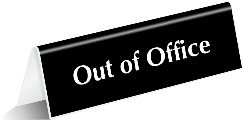 Out Of Office Tabletop Tent Sign, SKU: SE-6118