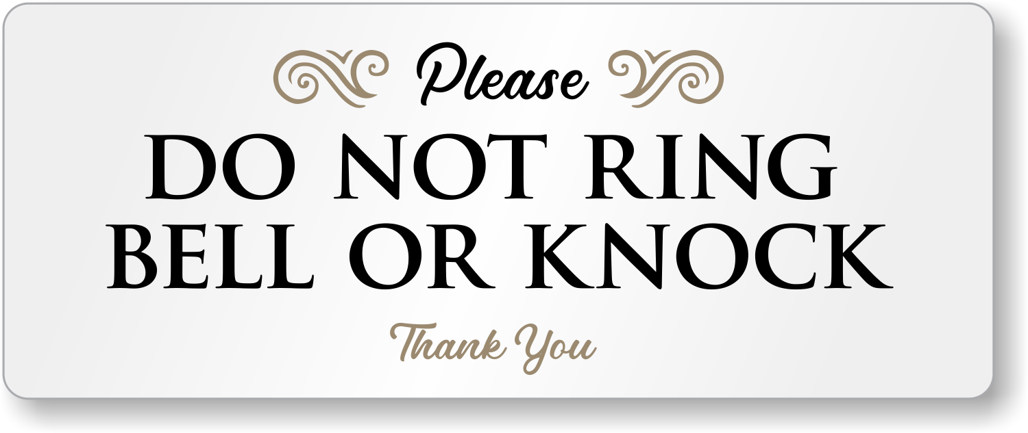 Please Do Not Ring Bell Or Knock Airbnb Sign, SKU: SE-7622