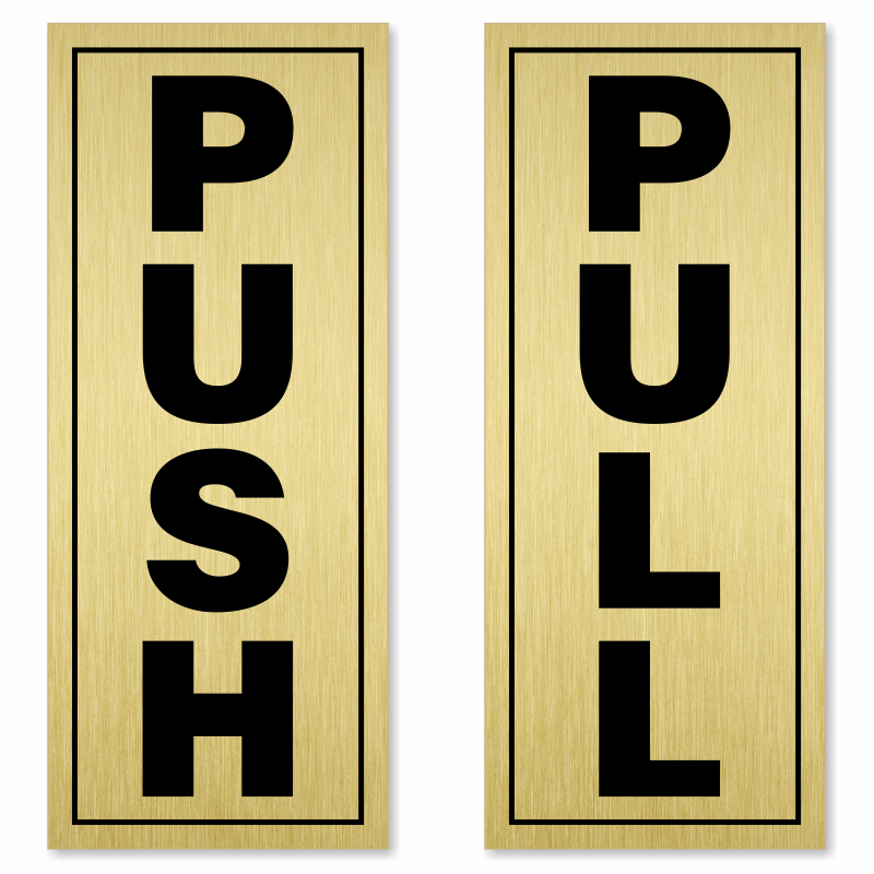 Specialist Geaccepteerd Verlichten Vertical Pull Push Labels for Door, Pack of 2, SKU: S-0996
