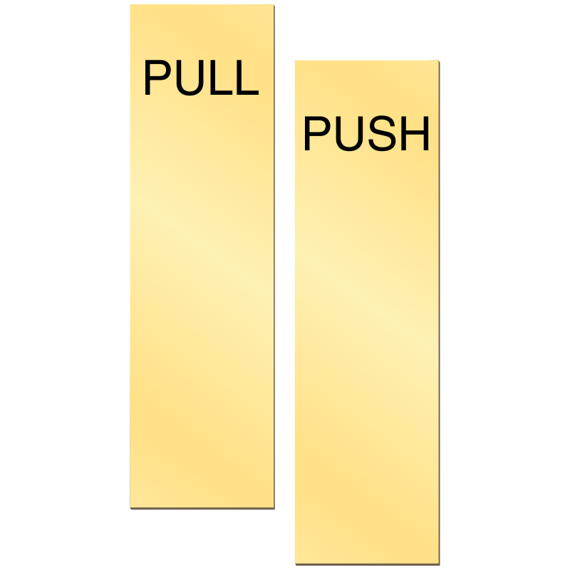 Set Push Pull Door Sign - Push Pull Antique Look (White,CAST Iron
