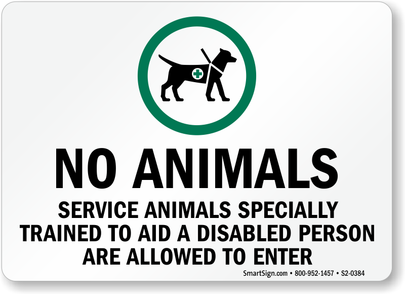 service animal sign
