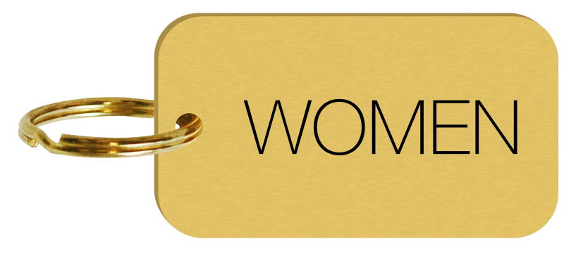SmartSign Women , Bugle Heavy Brass Keychain Sign, 2.25X1.25