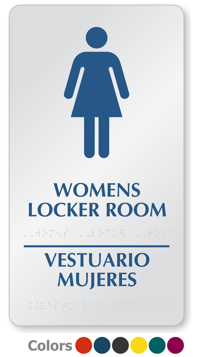 2 Units Womens Locker Room Sign-Brown/White 