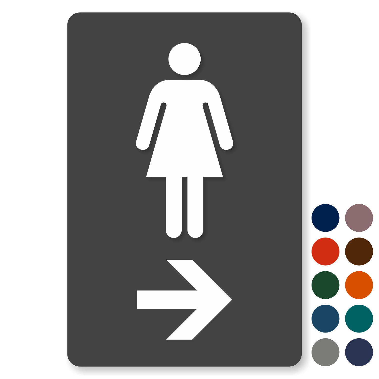 Restroom Wall Mount Arrow Right Directional Business Sign Men Women 