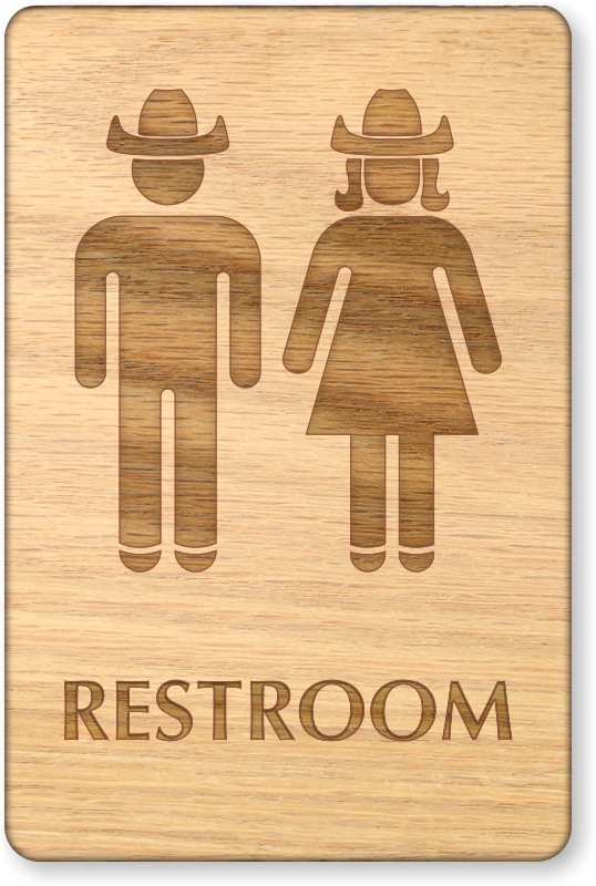 Restroom Sign Country Western 