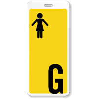 Girl Restroom Hall Pass ID with Symbol