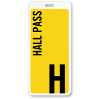 School Hall Pass ID, Letter H Pass