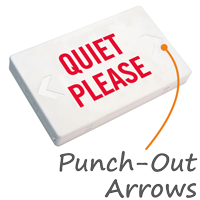 Quiet Please LED Exit Sign with Battery Backup