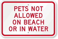 Pets Not Allowed On Beach Sign