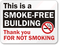 Smoke Free Building Thank You Sign