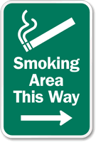 Smoking Area This Way Sign