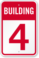 Building 4 Numbered Sign