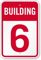 Building 6 Numbered Sign