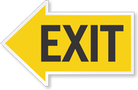 Exit Left Die-Cut Directional Sign