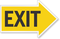 Exit Right Die-Cut Directional Sign