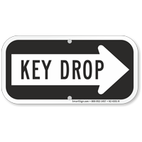 Key Drop Right Arrow Sign