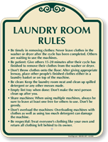 Laundry Room Rules Signature Sign