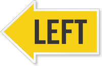 Left Die-Cut Directional Sign