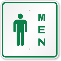 Men With Male Symbol Restroom Sign